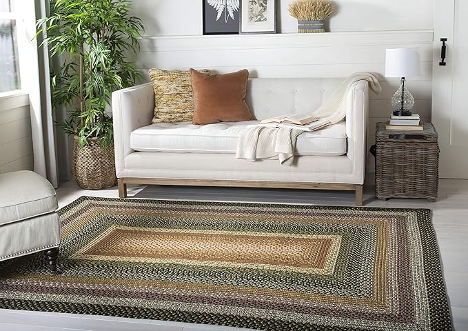 SAFAVIEH Washable Rug Outdoor Braided Collection - 9' x 12', Multi, Handmade & Reversible, Non-Shedding & Easy to Clean, Ideal for Patio, Backyard, Mudroom (BRD308A)