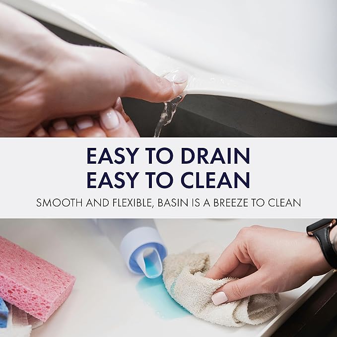 BASIN - Heavy Duty Under Sink Mat - The Original Silicone Under Sink Mats for Kitchen Waterproof - Under Sink Tray for Kitchen Waterproof - Under Sink Cover Cabinet Liner Gray 22x22