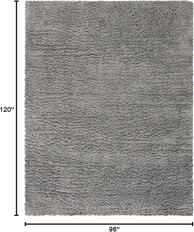 SAFAVIEH Area Rug 8x10 - August Shag Collection - Large - Grey, Solid Pattern, Non-Shedding & Easy Cleaning, Plush Thick Pile, Ideal for Living Room, Bedroom, Dining Space (AUG200F)
