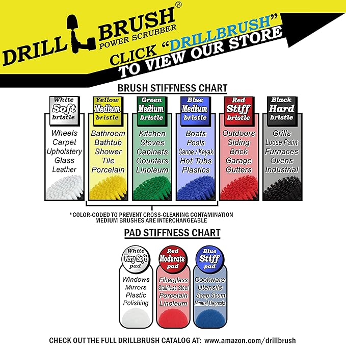 Cleaning Tools - Cordless Drill Accessories - Drill Brush Scrubber Attachments - Pool Cleaner - Home Cleaning Brushes - Kitchen Scrub Brush - Kitchen Cleaner Pads - Stove Brush - Counters