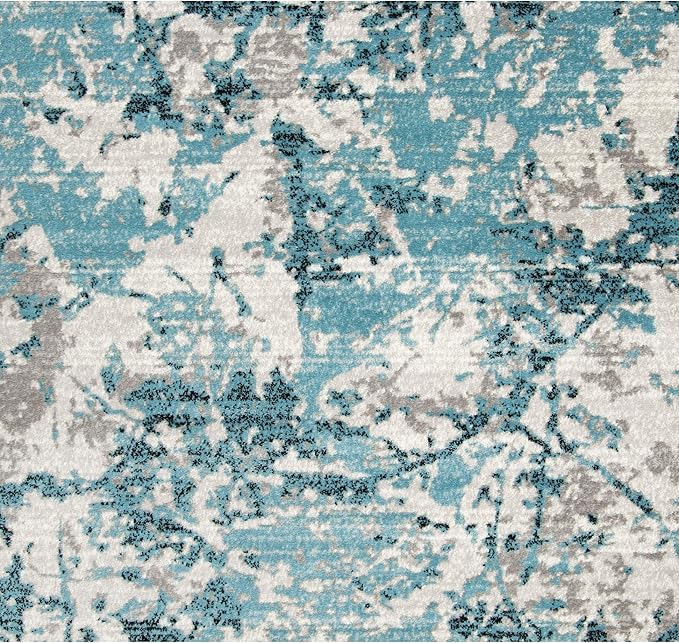 SAFAVIEH Skyler Collection 4' x 6' Blue/Ivory SKY186M Modern Abstract Non-Shedding Living Room Bedroom Accent Rug