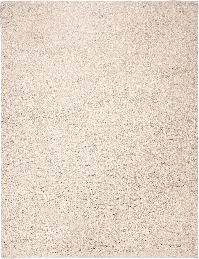 SAFAVIEH Fontana Shag Collection Area Rug - 10' x 14', Creme, Solid Design, Non-Shedding & Easy Care, 2-inch Thick Ideal for High Traffic Areas in Living Room, Bedroom (FNT800B)