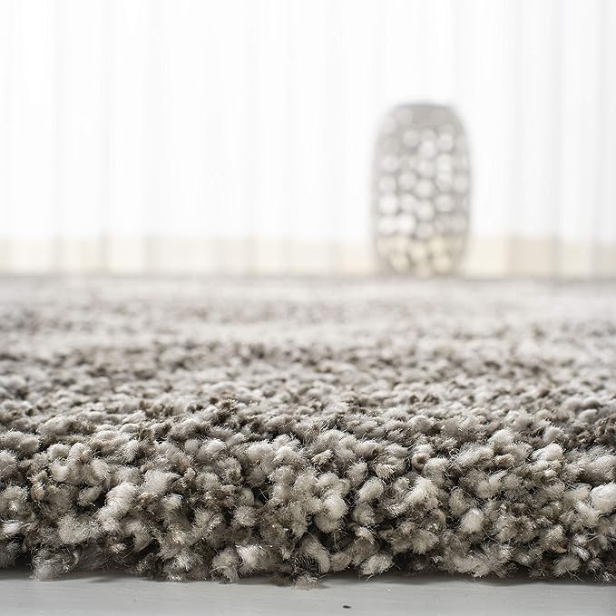 SAFAVIEH Hudson Shag Collection 10' Round Grey/Ivory SGH281B Modern Diamond Trellis Non-Shedding Living Room Bedroom Dining Room Entryway Plush 2-inch Thick Area Rug