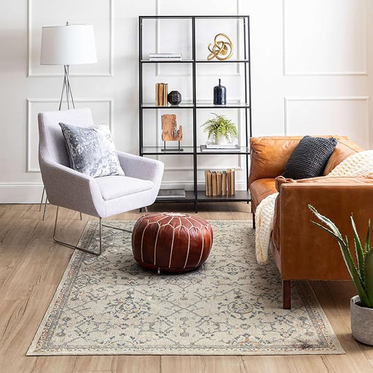 Mohawk Home Garrett Floral Cream 5' 3" x 8' AArea Rug Perfect for Living Room, Dining Room, Office