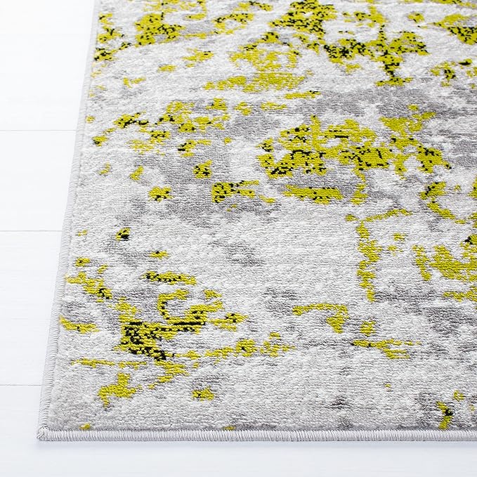 SAFAVIEH Skyler Collection 6' x 9' Grey/Green SKY186Y Modern Abstract Non-Shedding Living Room Dining Bedroom Area Rug