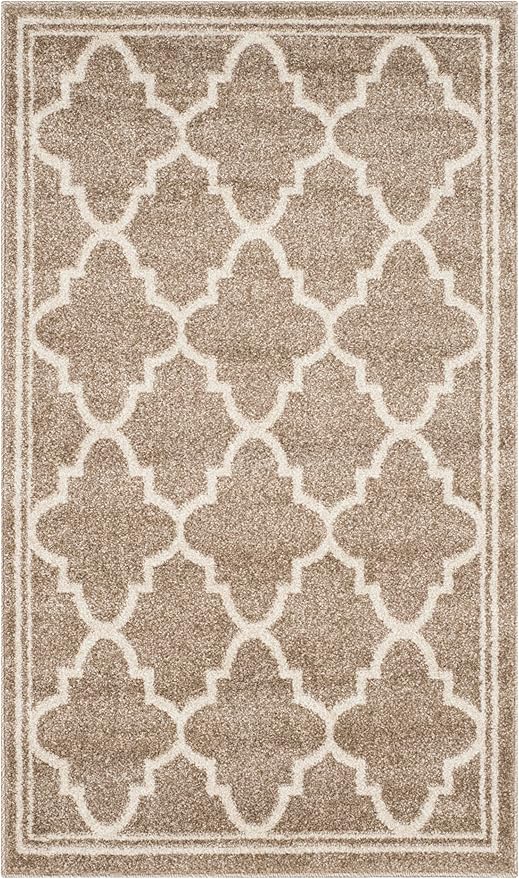 SAFAVIEH Amherst Collection Accent Rug - 2'3" x 5', Wheat & Beige, Moroccan Trellis Design, Non-Shedding & Easy Care, Ideal for High Traffic Areas in Entryway, Living Room, Bedroom (AMT422S)