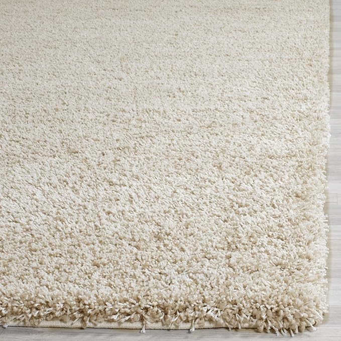 SAFAVIEH Santa Monica Shag Collection 9' x 12' Beige SGN725 Solid Non-Shedding Living Room Bedroom Dining Room Entryway Plush 2-inch Thick Area Rug