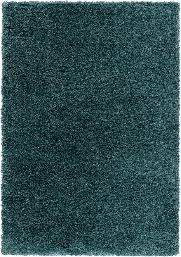 SAFAVIEH Fontana Shag 800 Collection Area Rug - 4' x 6', Dark Green, Shag & Flokati Design, Ideal for High Traffic Areas in Living Room, Bedroom & Dining Room (FNT800Y-4)