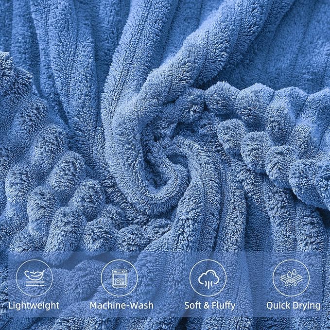 Extra Large Bath Towel Set of 6 (40"x80"),Oversized Bath Sheet Super Soft Highly Absorbent Microfibers Quick Dry Luxury Shower Towel for Bathroom Spa Gym Hotel Yoga(Blue, 6Piece)
