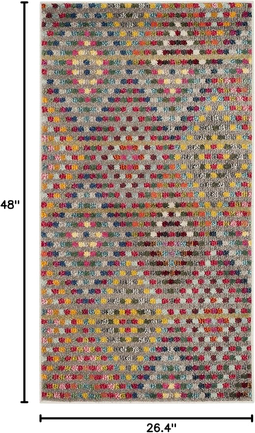SAFAVIEH Monaco Collection Accent Rug - 2'2" x 4', Multi & Beige, Boho Diamond Design, Non-Shedding & Easy Care, Ideal for High Traffic Areas in Entryway, Living Room, Bedroom (MNC204F)