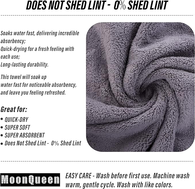 18 Pack Premium Hand Towels - Quick Drying - Microfiber Coral Velvet Highly Absorbent Towels - Multipurpose Use as Hotel, Bathroom, Shower, Spa, Hand Towel 16 x 28 inches (Light Grey)