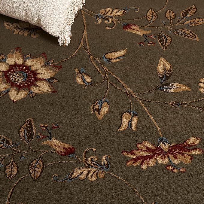 SAFAVIEH Lyndhurst Collection Runner Rug - 2'3" x 16', Green & Multi, Traditional Floral Design, Non-Shedding & Easy Care, Ideal for High Traffic Areas in Living Room, Bedroom (LNH552-5291)