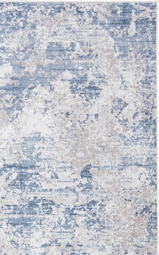 SAFAVIEH Amelia Collection Accent Rug - 2'2" x 4', Grey & Blue, Modern Abstract Design, Non-Shedding & Easy Care, Ideal for High Traffic Areas in Entryway, Living Room, Bedroom (ALA705F)