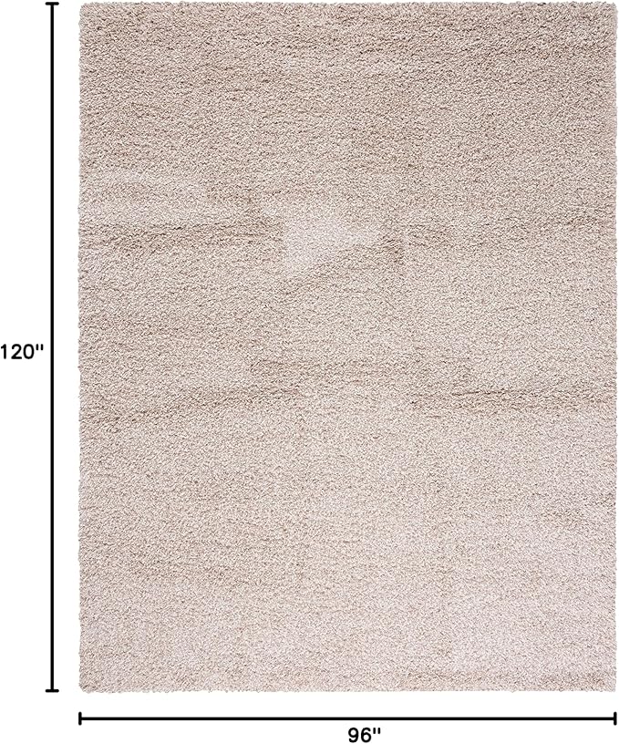 SAFAVIEH Santa Monica Shag Collection 8' x 10' Beige SGN725 Solid Non-Shedding Living Room Bedroom Dining Room Entryway Plush 2-inch Thick Area Rug