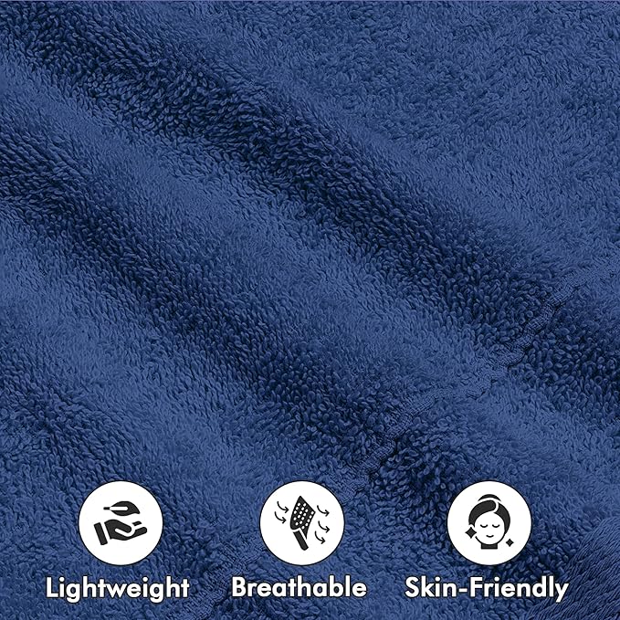 Face Towels Pack of 12 – 100% Cotton Wash Cloths (12x12 inch) – Soft, Quick Dry & Highly Absorbent Hand Towels for Bathroom, Spa, Gym, Kitchen and for Daily Use - (Royal Blue)