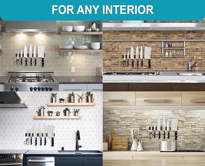 16 Inch Knife Magnetic Strip Use as Magnetic Knife Holder for Wall - Magnetic Knife Strip - Magnetic Knife Bar Rack