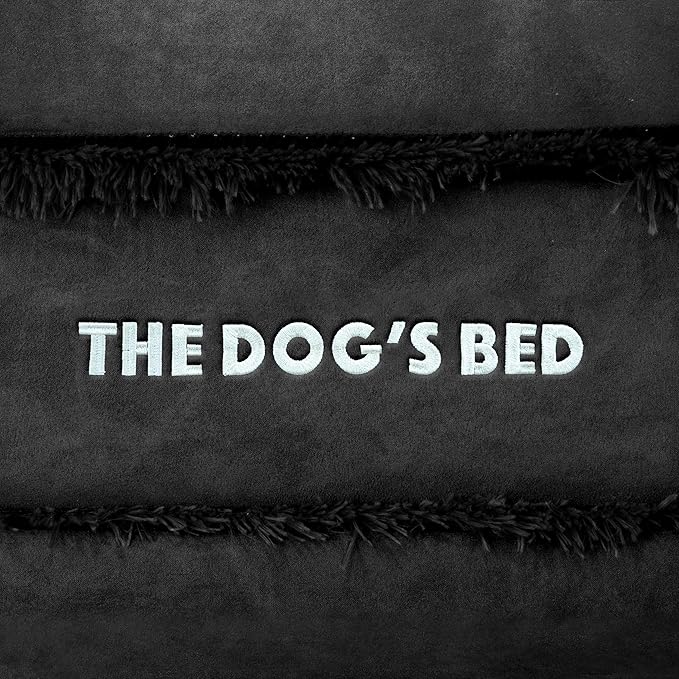 The Dog’s Bed, Medium Black Faux PL, Memory Foam, Pain Relief: Arthritis, Hip & Elbow Dysplasia, Post Surgery, Lameness, Supportive, Calming, Washable Cover