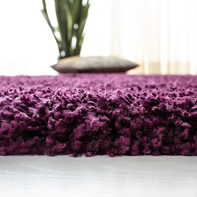 SAFAVIEH Santa Monica Shag Collection 9' x 12' Purple SGN725 Solid Non-Shedding Living Room Bedroom Dining Room Entryway Plush 2-inch Thick Area Rug
