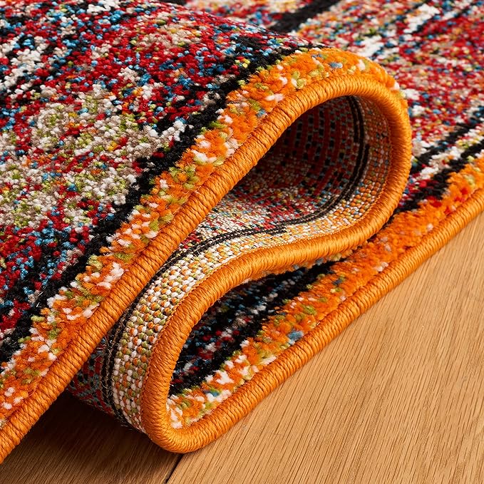 SAFAVIEH Vintage Hamadan Collection Accent Rug - 2'7" x 5', Orange & Black, Oriental Design, Non-Shedding & Easy Care, Ideal for High Traffic Areas in Entryway, Living Room, Bedroom (VTH204P)