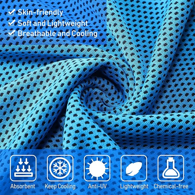 100 Pack Cooling Towel - Microfiber Cold Sports Sweat Rags Neck & Face Breathable Ice Chilly Towel for Gym Yoga Golf Workout Beach Accessories