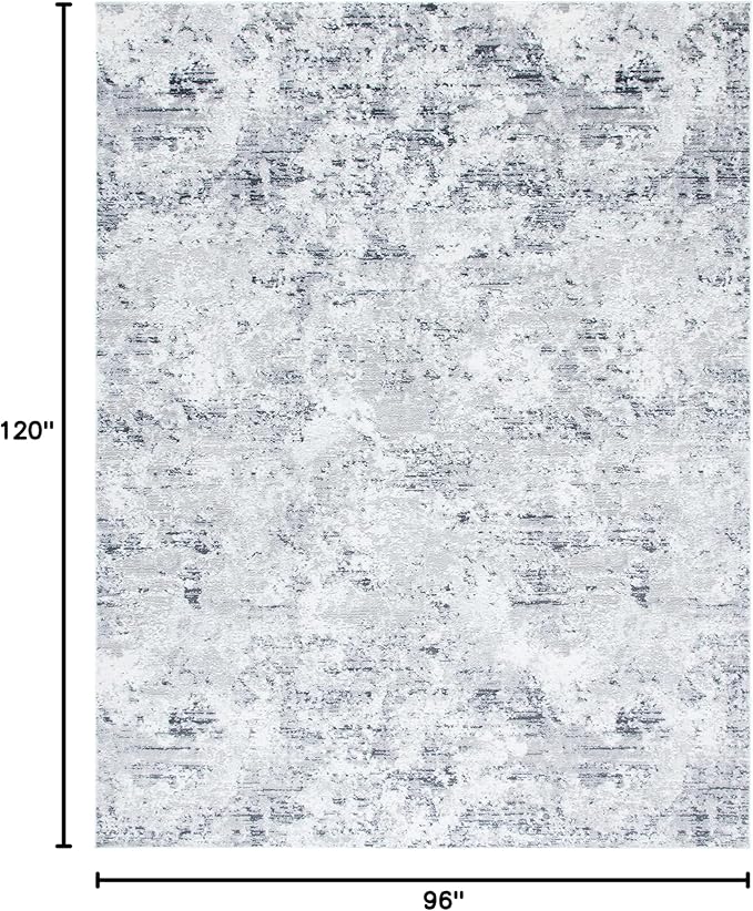 SAFAVIEH Area Rug 8x10 - Amelia Collection - Large - Grey & Ivory, Modern Design, Non-Shedding & Easy Cleaning, Ideal for Living Room, Bedroom, Office, Dining Space (ALA705G)