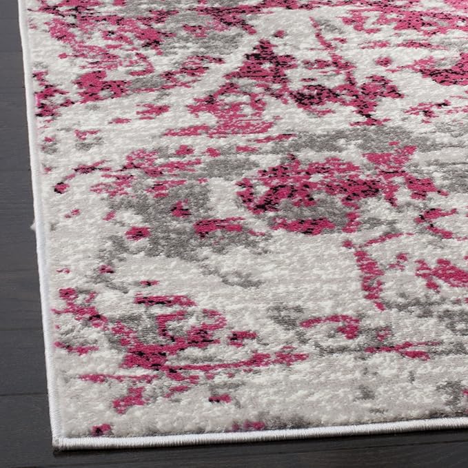 SAFAVIEH Skyler Collection 2' x 10' Pink / Ivory SKY186N Modern Abstract Non-Shedding Living Room Entryway Foyer Hallway Bedroom Runner Rug