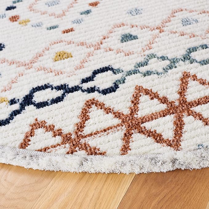 SAFAVIEH Marrakech Collection 6'7" Round Ivory/Multi MRK612A Moroccan Boho Tribal Rustic Area Rug