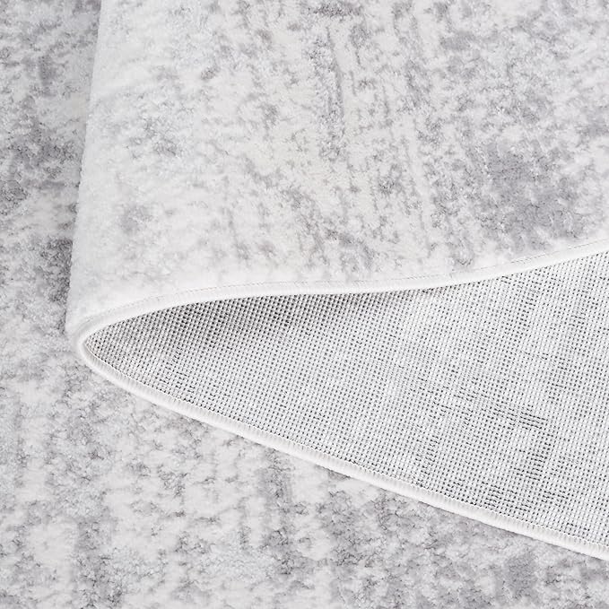 SAFAVIEH Amelia Collection Area Rug - 5'3" Square, Ivory & Light Grey, Modern Abstract Design, Non-Shedding & Easy Cleaning, Ideal for Living Room, Bedroom, Dining Space (ALA700F)