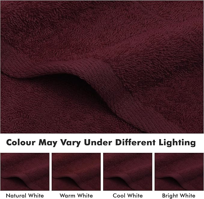 100% Cotton Hand Towels for Bathroom – Soft & Absorbent Towel Set– Pack of 6 Small Towel (34x20in) – Quick Dry Luxury Cotton Hand Towels – Burgundy