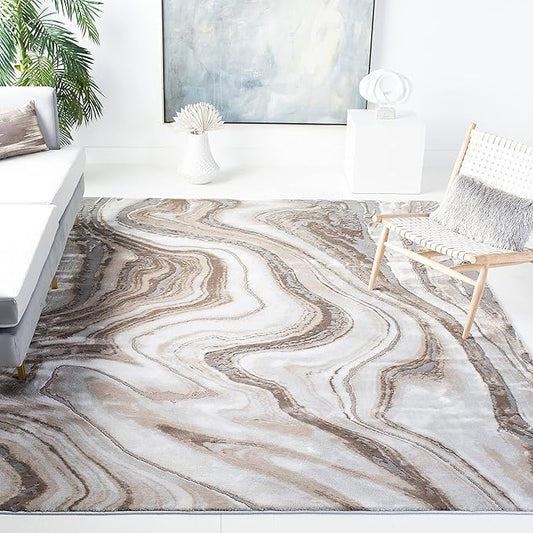 SAFAVIEH Craft Collection X-Large Area Rug - 11' x 15', Gold & Grey, Modern Abstract Design, Non-Shedding & Easy Care, Ideal for High Traffic Areas in Living Room, Bedroom (CFT819D)