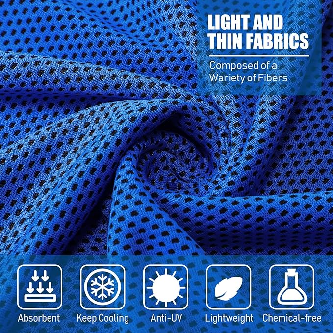 100 Pack Cooling Towel - Microfiber Cold Sports Sweat Rags Neck & Face Breathable Ice Chilly Towel for Gym Yoga Golf Workout Beach Accessories