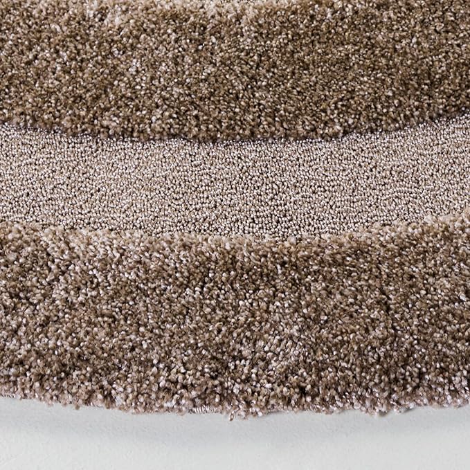 SAFAVIEH Florida Shag Collection Accent Rug - 3' Round, Beige & Beige, Non-Shedding, 1.2-inch Thick, Ideal for Living Room, Foyer, Bedroom (SG454-1313-3R)