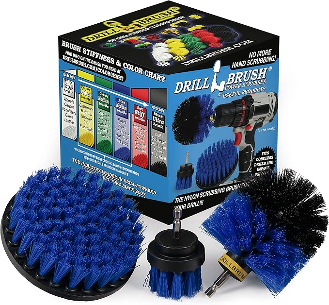 Kayak - Cleaning Supplies - Drill Brush - Boat Accessories - Hull, Deck, Fiberglass, Gel Coat, Carpet, Seats - Spin Brush Kit - Pond Scum, Oily Residue, Weeds, Barnacles, Oxidation - Canoe