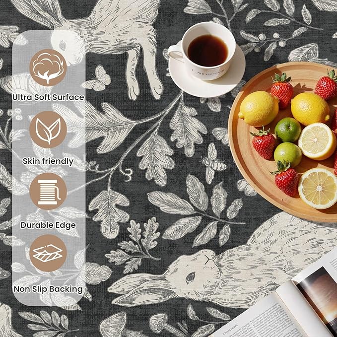 Vintage Living Room Area Rug 3x5 - Large Soft Washable Oriental Traditional Distressed Farmhouse Rugs for Bedroom - Indoor Floor Accent Carpet for Home Office House Decor -Easter Dark Gray