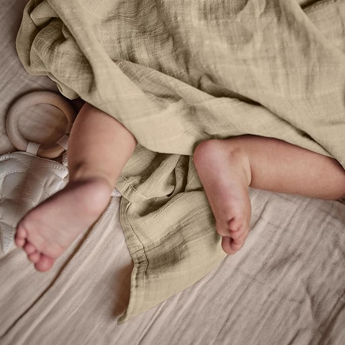 Baby Swaddle – Organic Cotton Muslin Baby Swaddle for Newborn 47” x 47” 2-Pack (Fog/Blush)