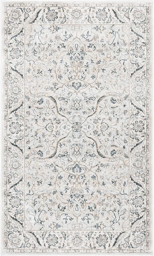 SAFAVIEH Isabella Collection Accent Rug - 2'2" x 4', Light Grey & Cream, Oriental Design, Non-Shedding & Easy Care, Ideal for High Traffic Areas in Entryway, Living Room, Bedroom (ISA912F)