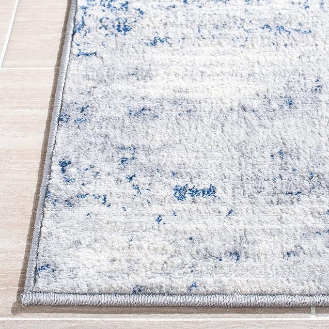SAFAVIEH Jasper Collection Accent Rug - 3' x 5', Blue & Ivory, Modern Abstract Design, Non-Shedding & Easy Care, Ideal for High Traffic Areas in Entryway, Living Room, Bedroom (JSP101M)