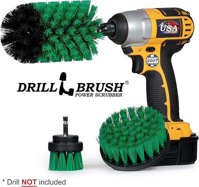 Drill Brush Power Scrubber by Useful Products - Drillbrush Oven Cleaner Brush Set - Kitchen Cleaning Brush Drill Brush Set - Kitchen Accessories - Drill Brush Attachment Countertop Scrubber Brush Set