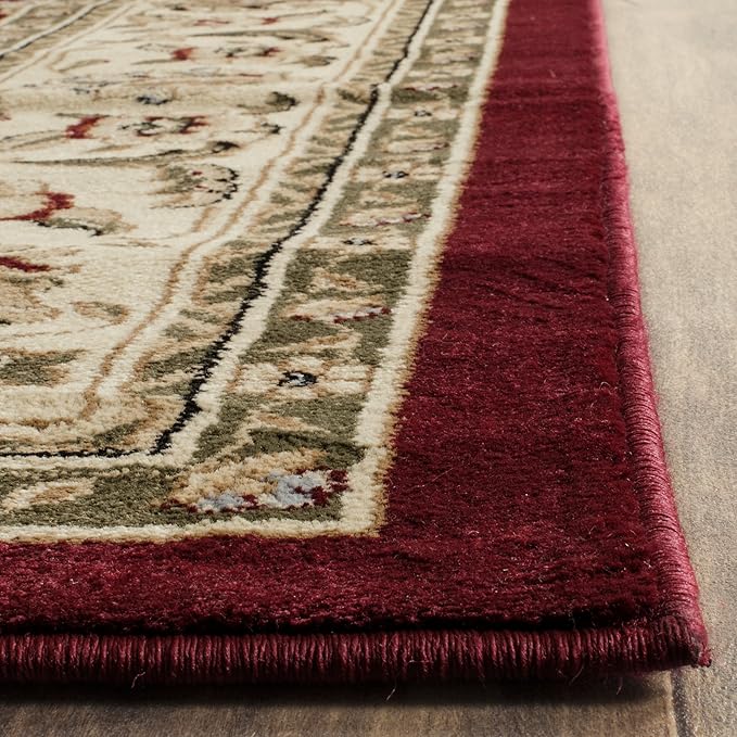 SAFAVIEH Lyndhurst Collection Area Rug - 4' Square, Red & Ivory, Traditional Oriental Design, Non-Shedding & Easy Care, Ideal for High Traffic Areas in Living Room, Bedroom (LNH312A)
