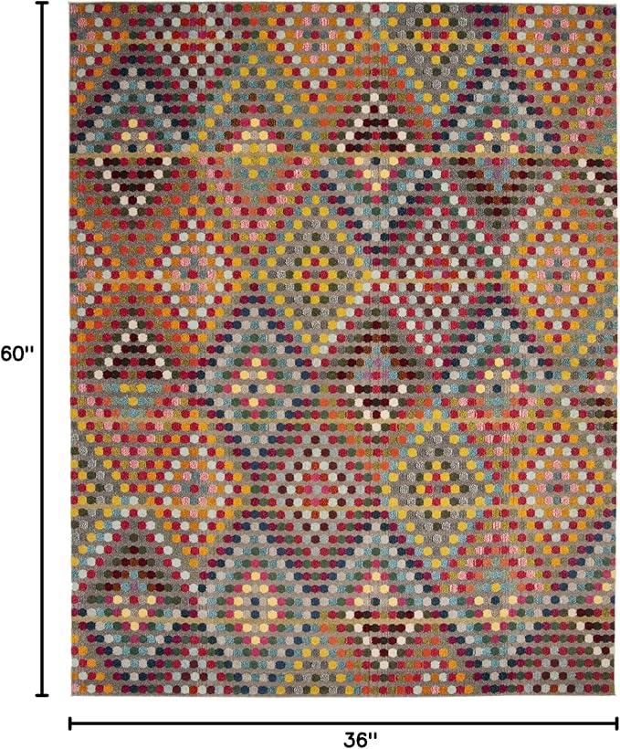 SAFAVIEH Monaco Collection Accent Rug - 3' x 5', Multi & Beige, Boho Diamond Design, Non-Shedding & Easy Care, Ideal for High Traffic Areas in Entryway, Living Room, Bedroom (MNC204F)