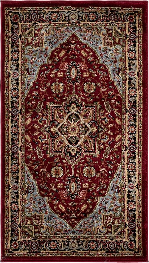 SAFAVIEH Lyndhurst Collection Accent Rug - 2'3" x 4', Red & Black, Traditional Oriental Design, Non-Shedding & Easy Care, Ideal for High Traffic Areas in Entryway, Living Room, Bedroom (LNH330B)
