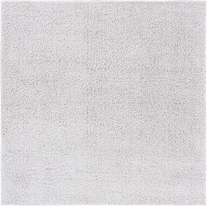 SAFAVIEH Lindsay Shag Collection Square Rug - 6'7" Square, Grey, Contemporary Design, Ideal for High Traffic Areas in Bedroom, Dining Room & Kitchen (LNS560F-7SQ)
