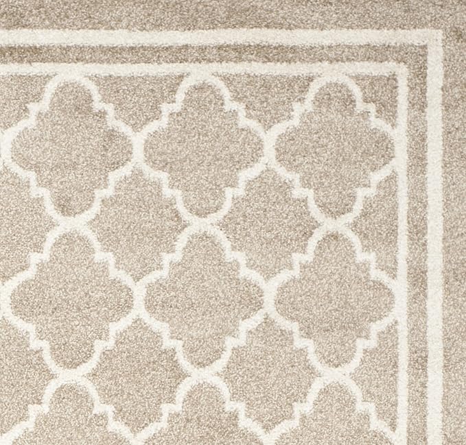 SAFAVIEH Amherst Collection Area Rug - 8' x 10', Wheat & Beige, Moroccan Trellis Design, Non-Shedding & Easy Care, Ideal for High Traffic Areas in Living Room, Bedroom (AMT422S)