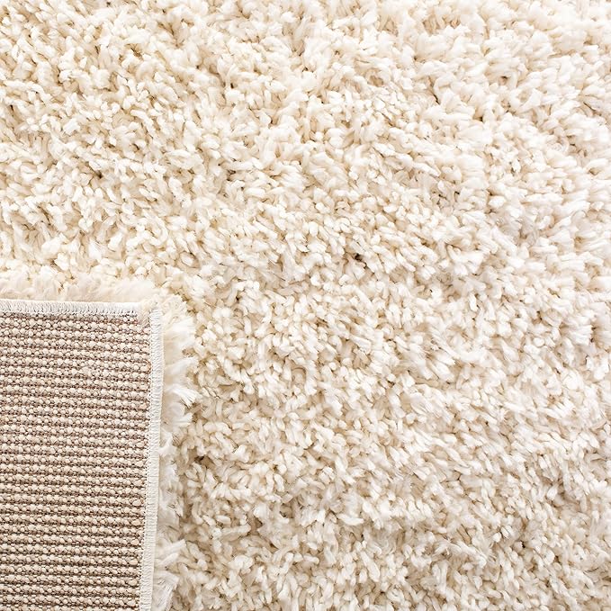 SAFAVIEH August Shag Collection Runner Rug - 2' x 11', Ivory, Solid Design, Non-Shedding & Easy Care, 1.5-inch Thick Ideal for High Traffic Areas in Living Room, Bedroom (AUG200C)