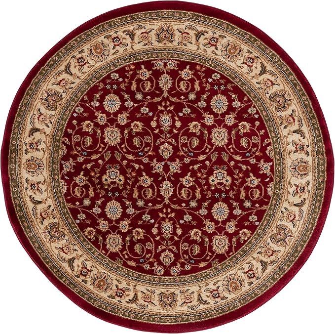 SAFAVIEH Lyndhurst Collection Area Rug - 6' x 9', Red & Ivory, Traditional Oriental Design, Non-Shedding & Easy Care, Ideal for High Traffic Areas in Living Room, Bedroom (LNH312A)