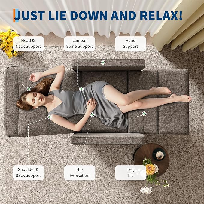 GarveeHome Electric Recliner Chair Living Room Chairs Adjustable Power Reclining Sofa Lazy Chair with Massage & Heat & Lumbar Support & Side Pockets & USB Port(Brown)