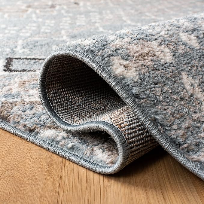 SAFAVIEH Amsterdam Collection Accent Rug - 3' x 5', Blue & Ivory, Moroccan Boho Design, Non-Shedding & Easy Care, Ideal for High Traffic Areas in Entryway, Living Room, Bedroom (AMS108L)