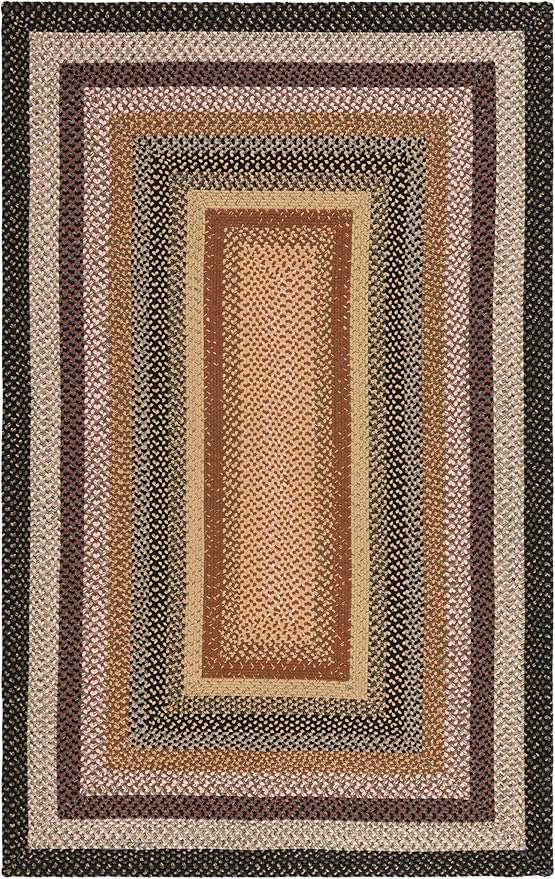 SAFAVIEH Washable Rug Outdoor Braided Collection - 5' x 8', Multi, Handmade & Reversible, Non-Shedding & Easy to Clean, Ideal for Patio, Backyard, Mudroom (BRD308A)