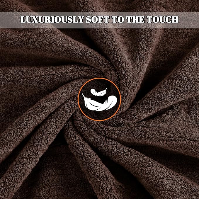 Bath Towels Set of 4 Extra Large 35 x 70 Inches,Luxury Thick High Absorbent and Quick Dry Bath Sheet,Ultra Soft Microfiber,Bathroom,Beach,Yoga,Sport,SPA,Fitness (Brown)