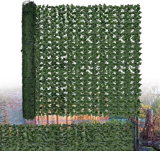 Artificial Ivy Privacy Fence Screen: 120 "x 60" (50 Sqft) Anti-Ultraviolet Artificial Hedge Grass Wall, Used for Indoor and Outdoor Green Background, Garden Greening Decoration